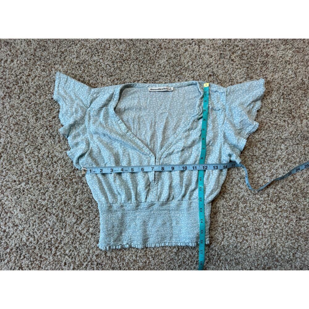 Abercrombie & Fitch. Women's Tank/Crop top, size Small, Teal & White - Picture 3 of 6